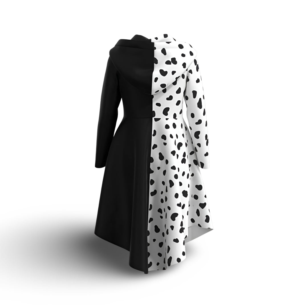 Halloween Costume Spotted Dress Cape Cosplay Outfit