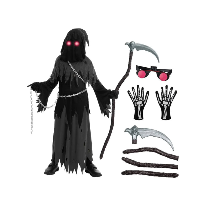 Halloween Costumes Grim Reaper Hooded Robe Set