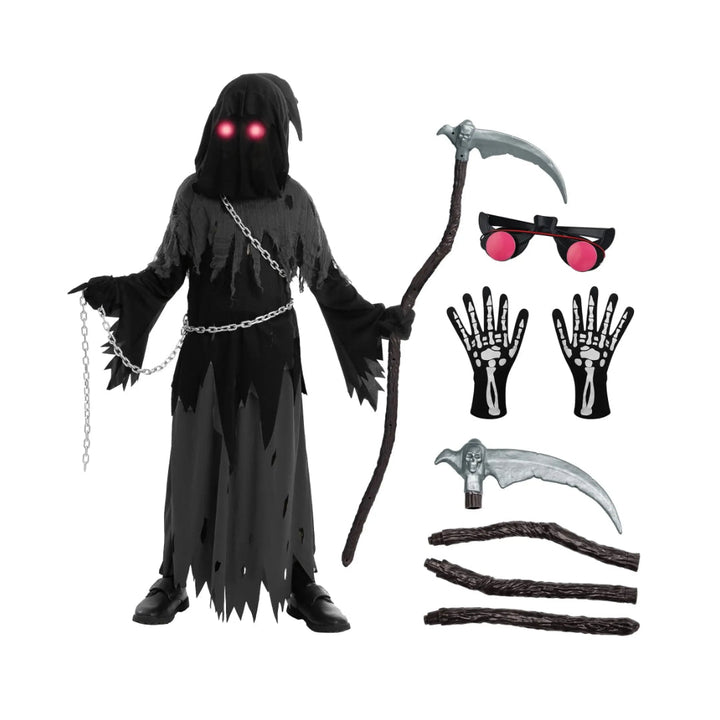Halloween Costumes Grim Reaper Hooded Robe Set