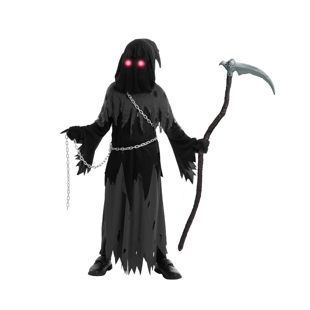 Halloween Costumes Grim Reaper Hooded Robe Set
