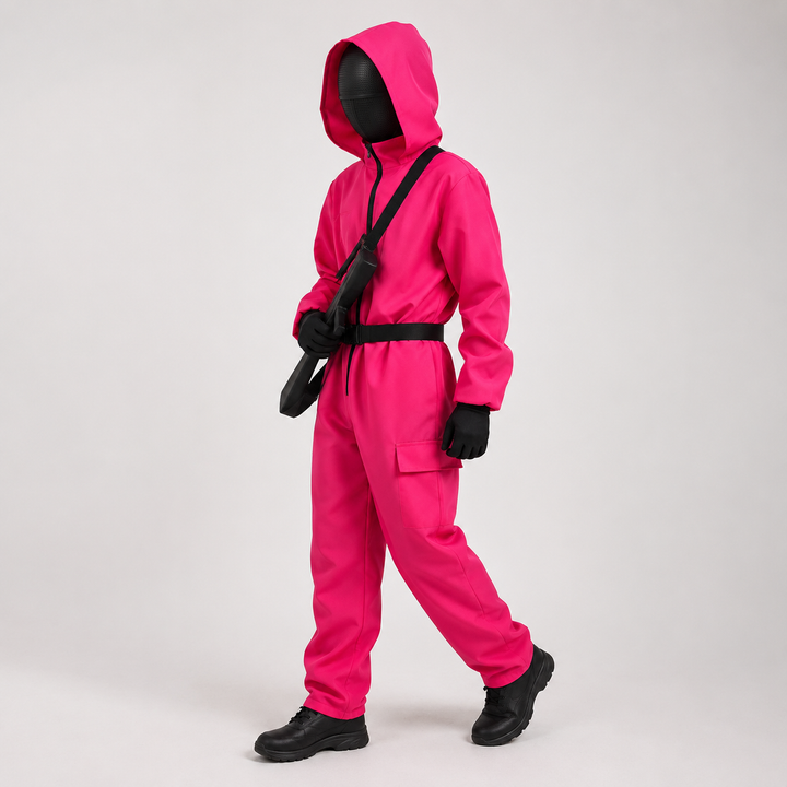 Halloween Costumes Hooded Jumpsuit Mask Outfit Set