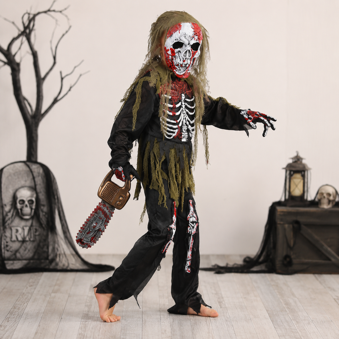 Halloween Costumes Skeleton Zombie Mask Outfit Set