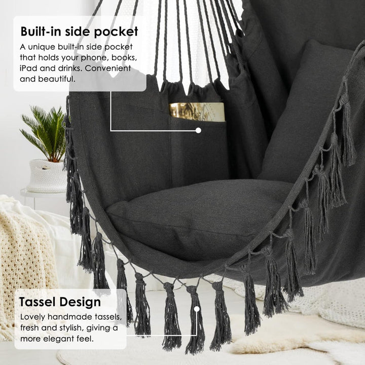 Hammock Chair Hanging Swing Seat Indoor Outdoor