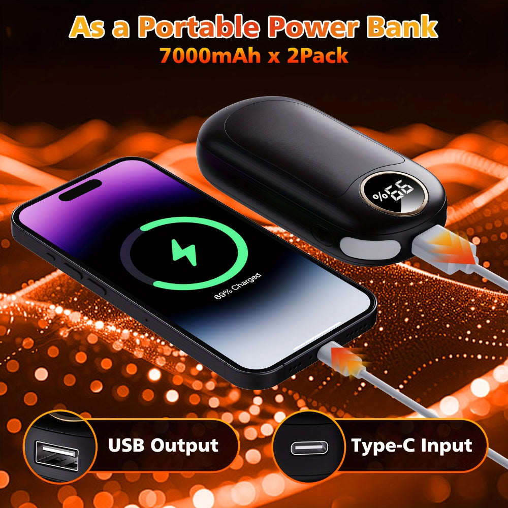 Hand Warmer Electric Rechargeable Pocket Heater Dual Pack