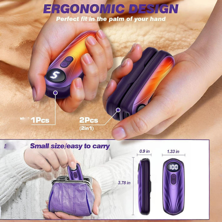 Hand Warmers Rechargeable LED Pocket Heater Set