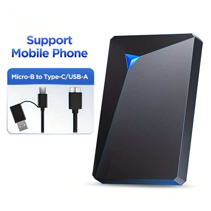 Hard Drive Portable External USB Storage Device Slim Design