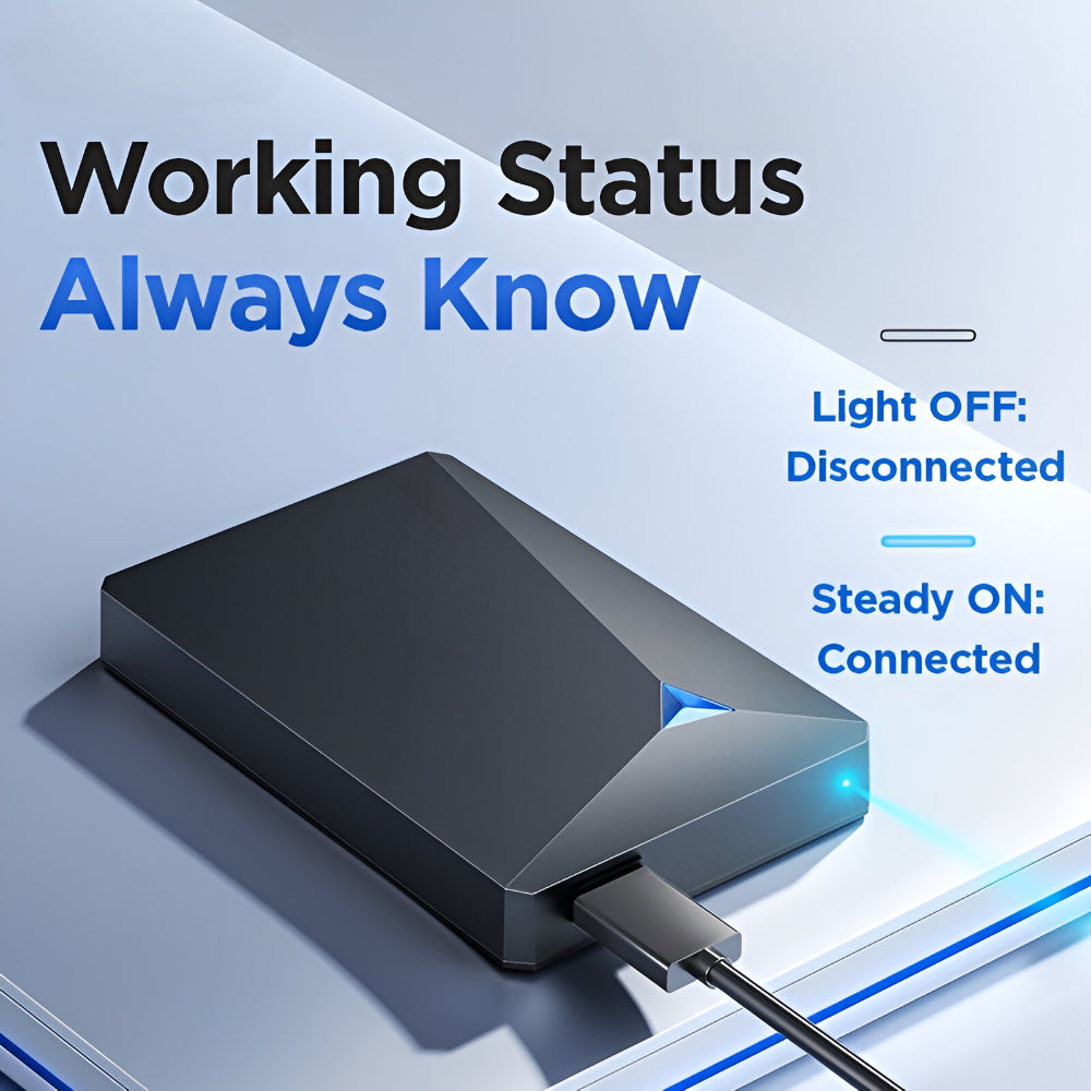 Hard Drive Portable External USB Storage Device Slim Design