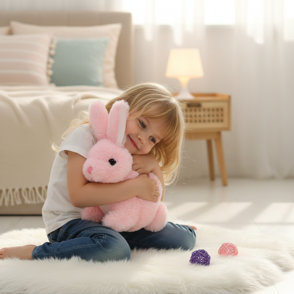 Realistic Plush Bunny Toy  Interactive Responsive Kids