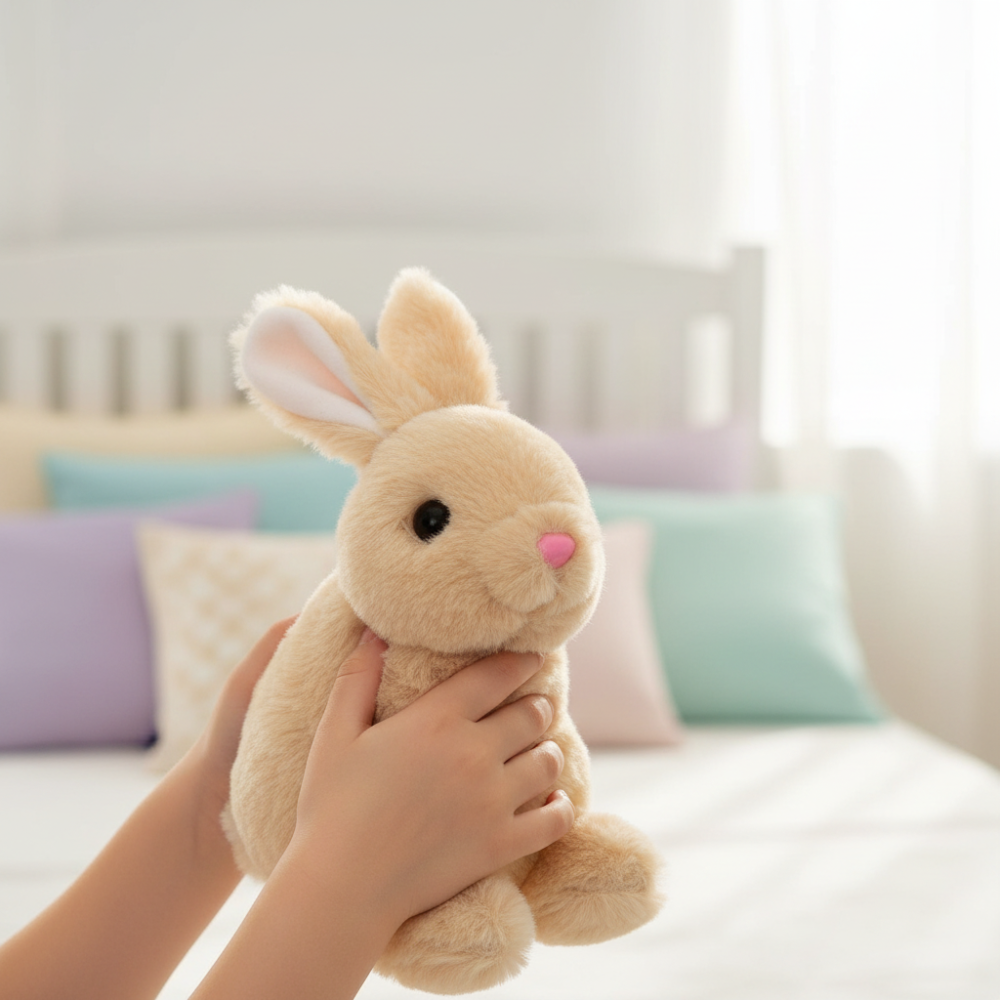 Realistic Plush Bunny Toy  Interactive Responsive Kids
