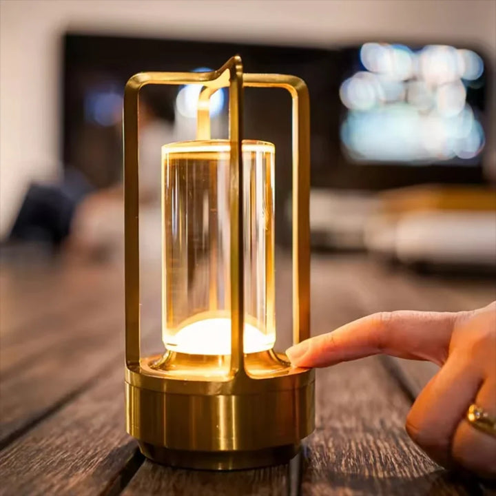 Table Lamp Modern Metal Cylinder LED Light Decor Accent