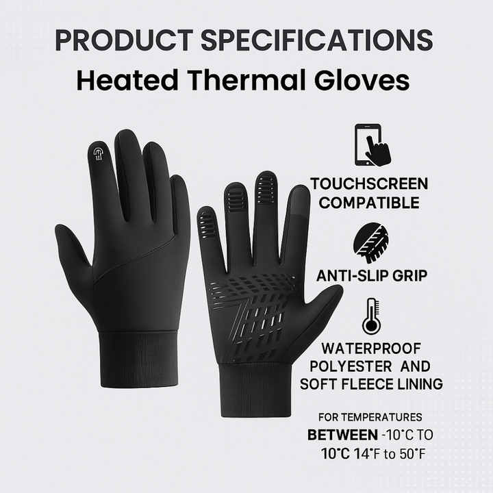 Winter Thermal Gloves Touchscreen Outdoor Grip Design