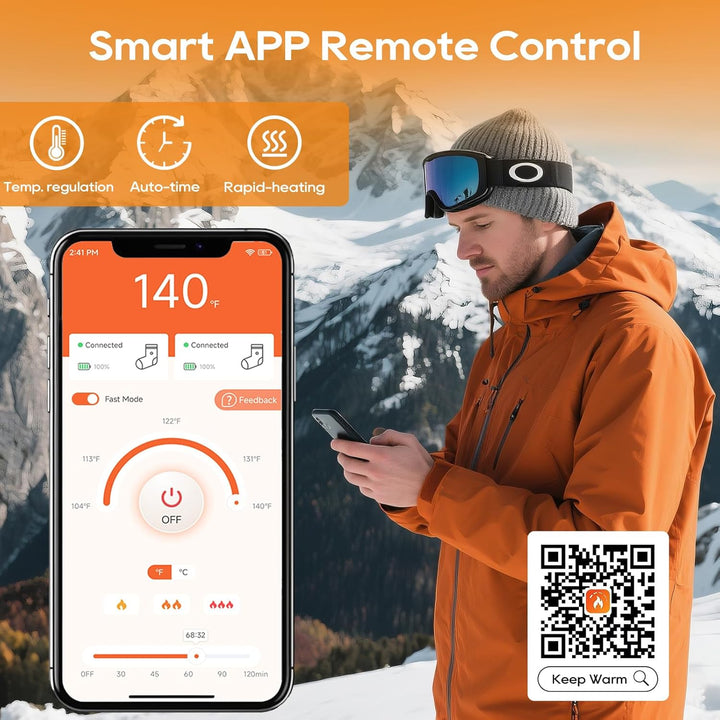 Heated Socks Temperature Control App Control Outdoor Use