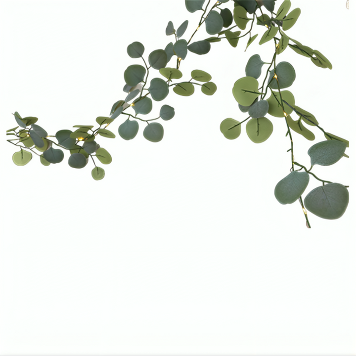 Home Decor LED Garland Eucalyptus Rattan Mantel Accent