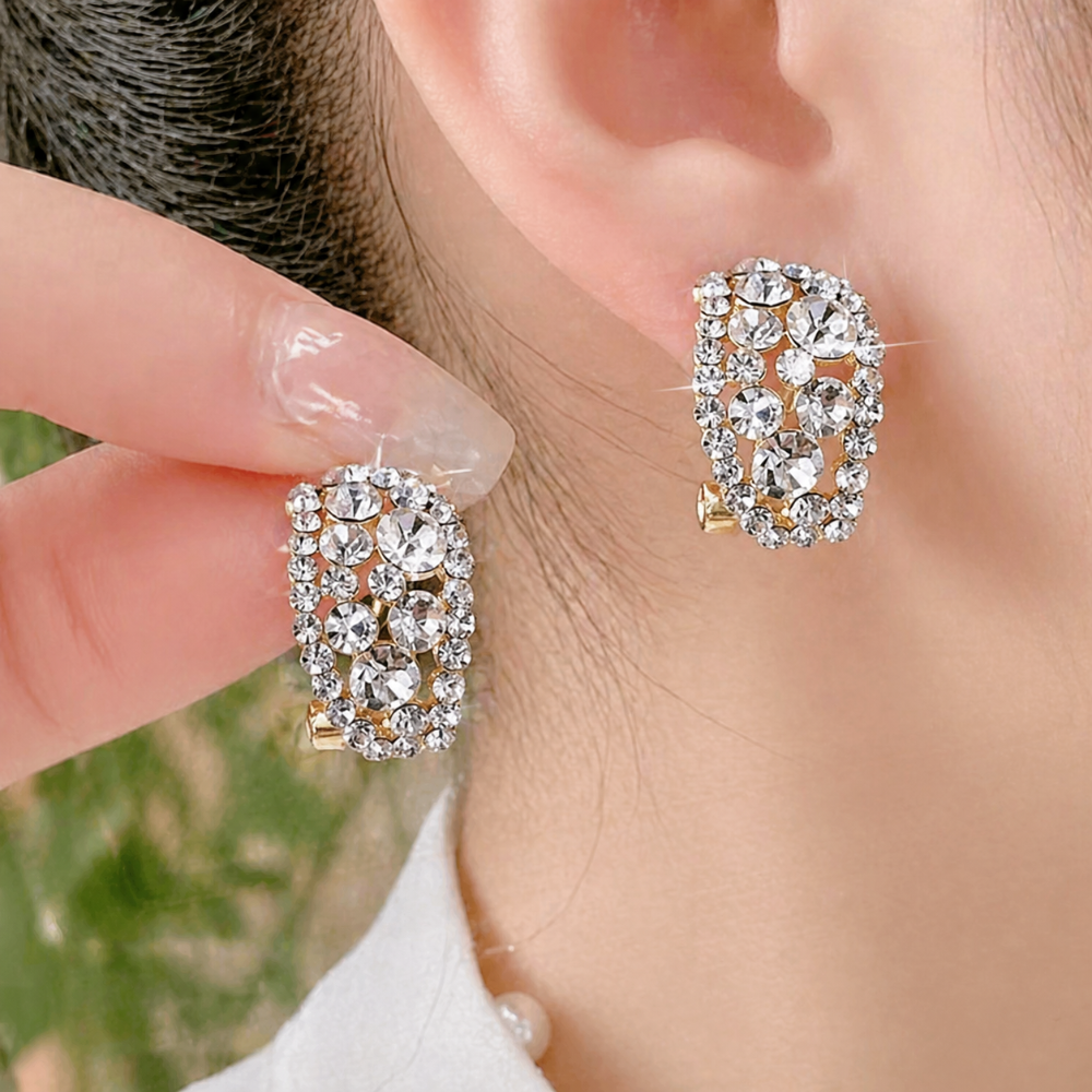 Hoop Earrings Sterling Alloy Diamond Earrings Mothers Day