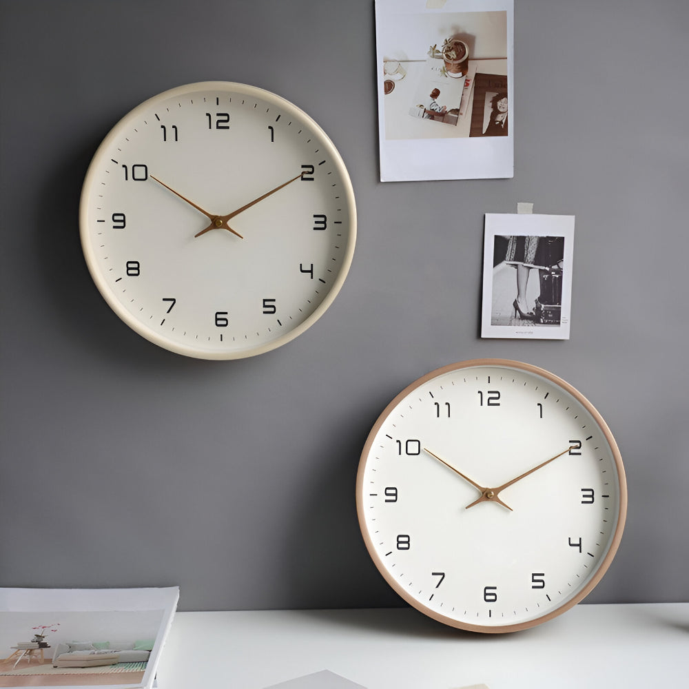 Wall Clock Modern Wooden Silent Non-Ticking Decorative Home Clock