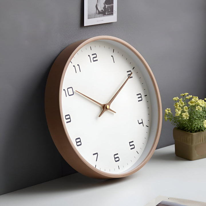 Wall Clock Modern Wooden Silent Non-Ticking Decorative Home Clock