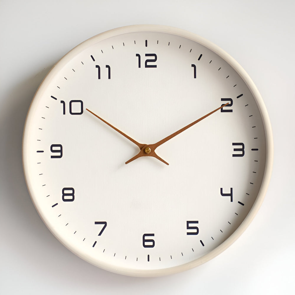 Wall Clock Modern Wooden Silent Non-Ticking Decorative Home Clock