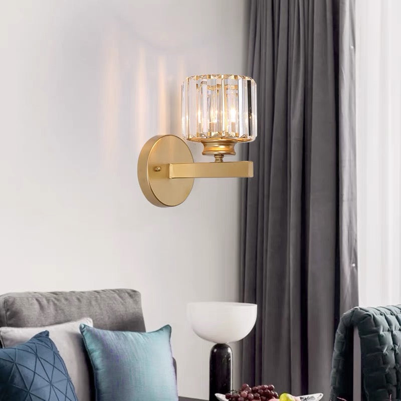 Crystal Wall Light | Modern Glass &amp; Iron Sconce