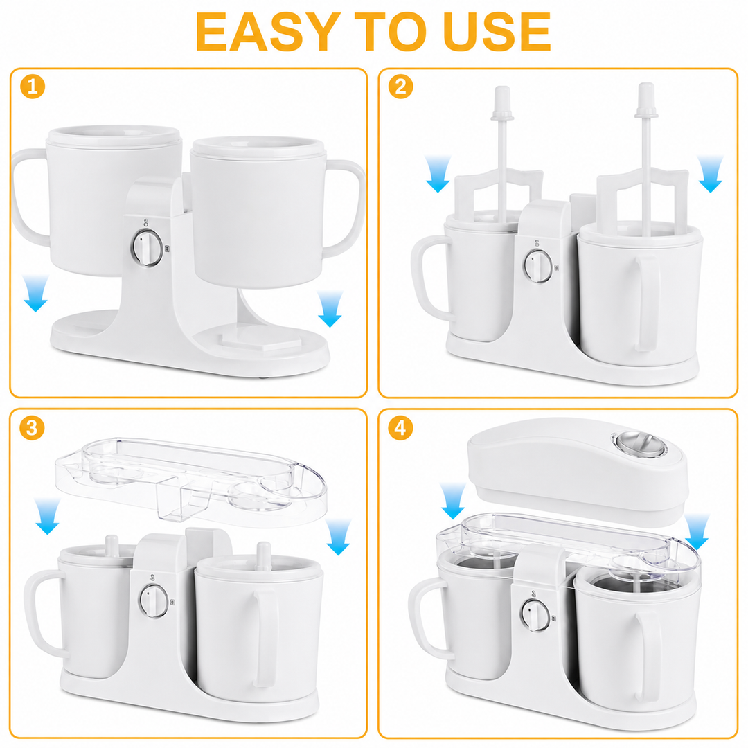 Ice Cream Maker Countertop Dual Bowl Frozen Dessert Machine