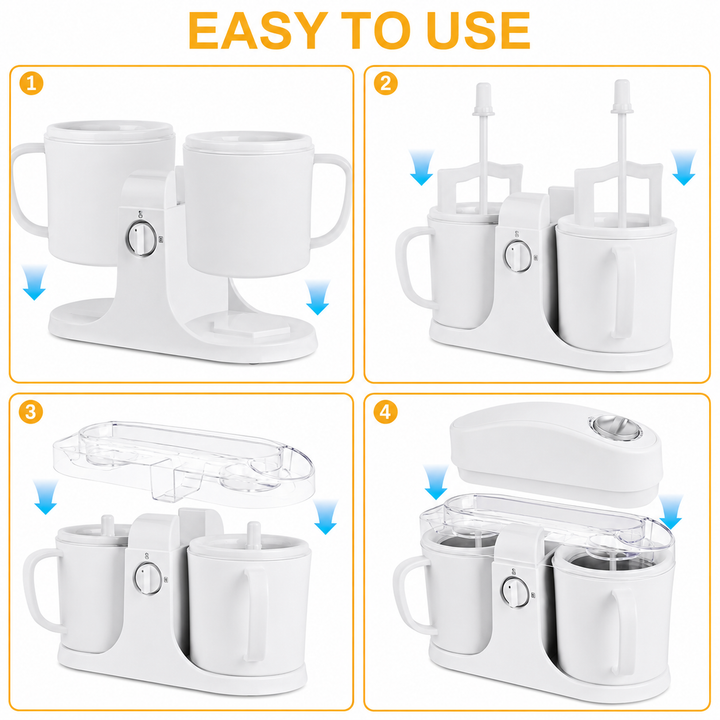 Ice Cream Maker Countertop Dual Bowl Frozen Dessert Machine
