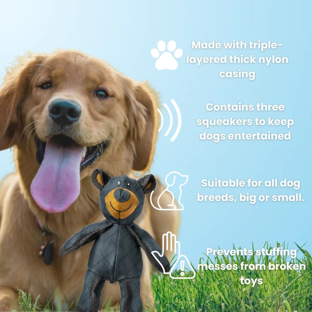 Dog Chew Toy Durable Plush Bear Shape Play Accessory