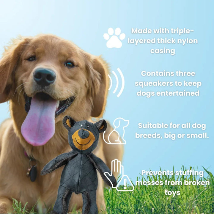 Dog Chew Toy Durable Plush Bear Shape Play Accessory