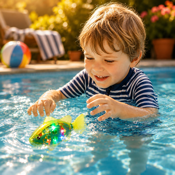 Interactive Kids Bath Toys LED Floating Fish Toy