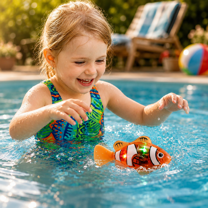 Interactive Kids Bath Toys LED Floating Fish Toy