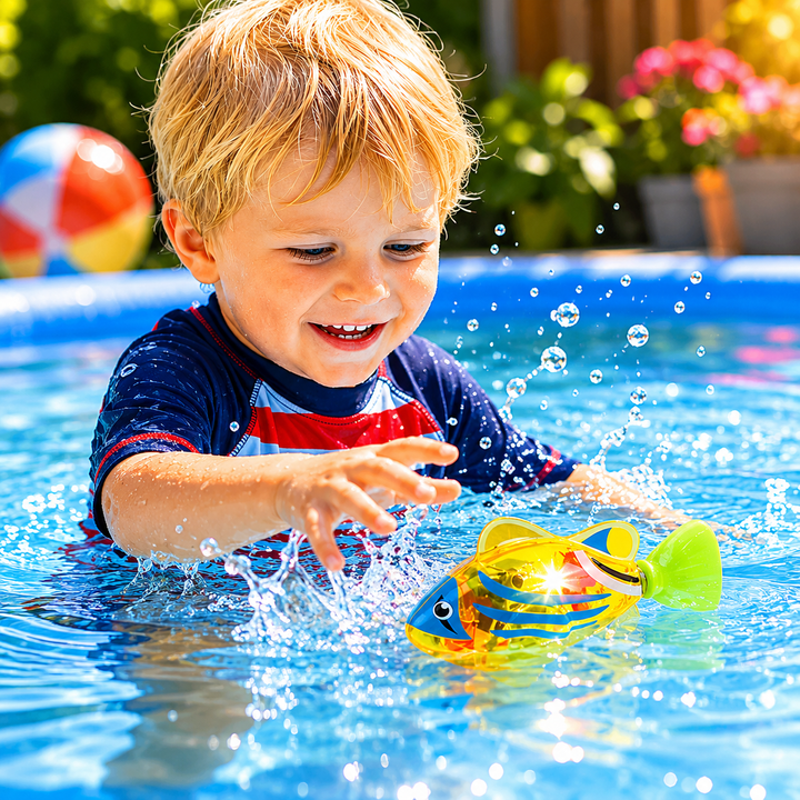 Interactive Kids Bath Toys LED Floating Fish Toy