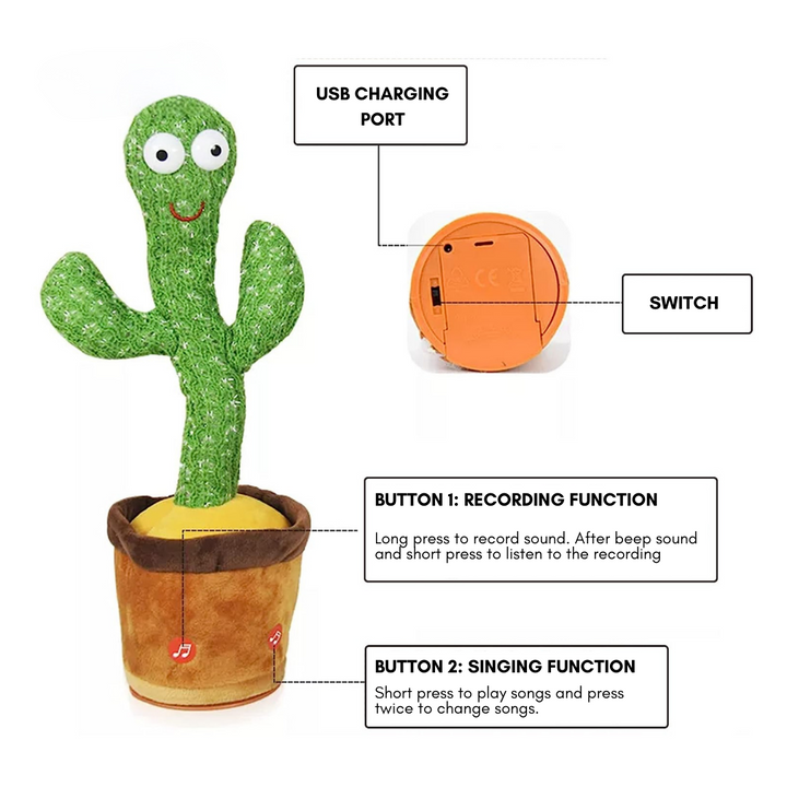 Interactive Toy Dancing Talking Cactus Toy Singing Plush