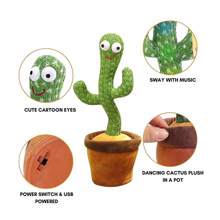 Interactive Toy Dancing Talking Cactus Toy Singing Plush
