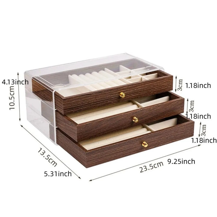 jewelry Box Organizer Mothers Day Gift Drawer Storage Display Case