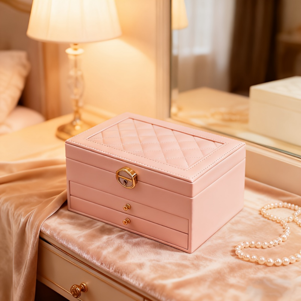 jewelry Box Organizer Mothers Day Gift Lockable Storage Case