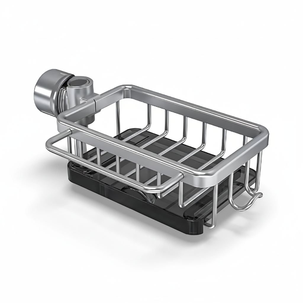 Kitchen Sink Organizer Aluminum Storage Basket Fast Drain Design