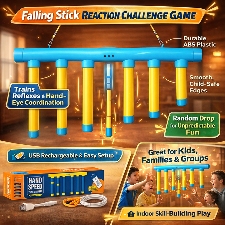 Kids Reflex Game Reaction Sneaker Falling Stick Drop Challenge
