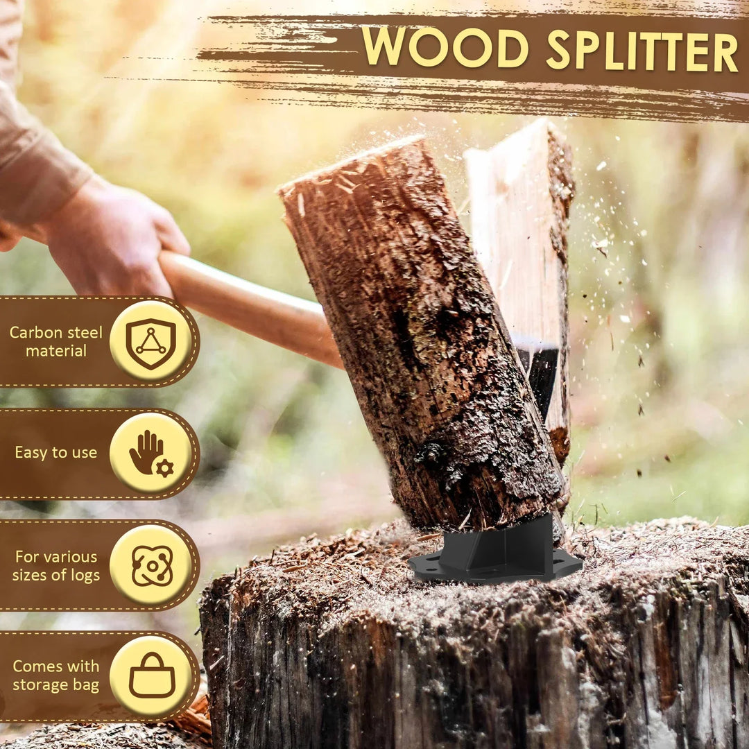 KindlePro | Carbon Steel Log Splitter | Portable Tool with Cloth Bag