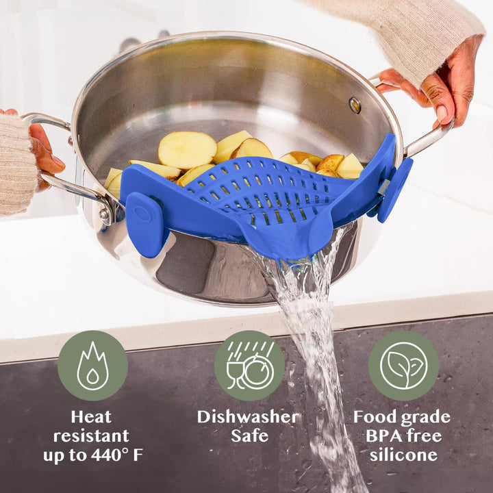 Kitchen SSneaker Clip Style Pot Pasta Colander Silicone