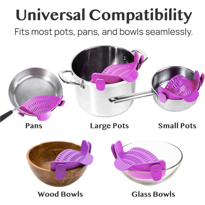 Kitchen SSneaker Clip Style Pot Pasta Colander Silicone