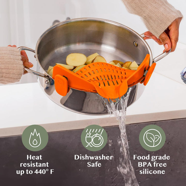 Kitchen SSneaker Clip Style Pot Pasta Colander Silicone