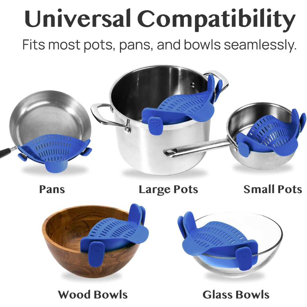 Kitchen SSneaker Clip Style Pot Pasta Colander Silicone