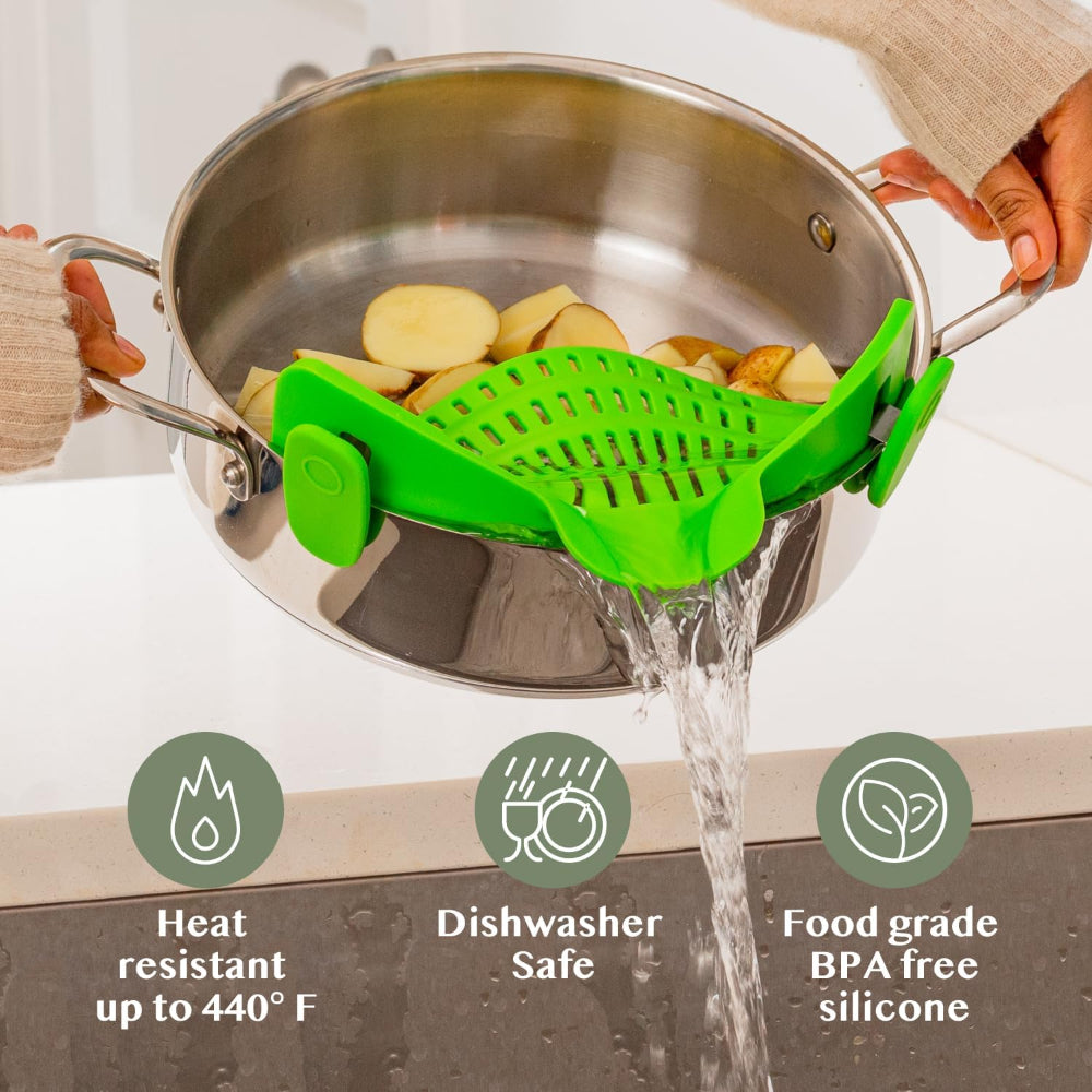 Kitchen SSneaker Clip Style Pot Pasta Colander Silicone