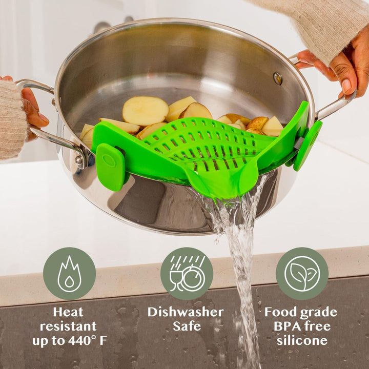 Kitchen SSneaker Clip Style Pot Pasta Colander Silicone