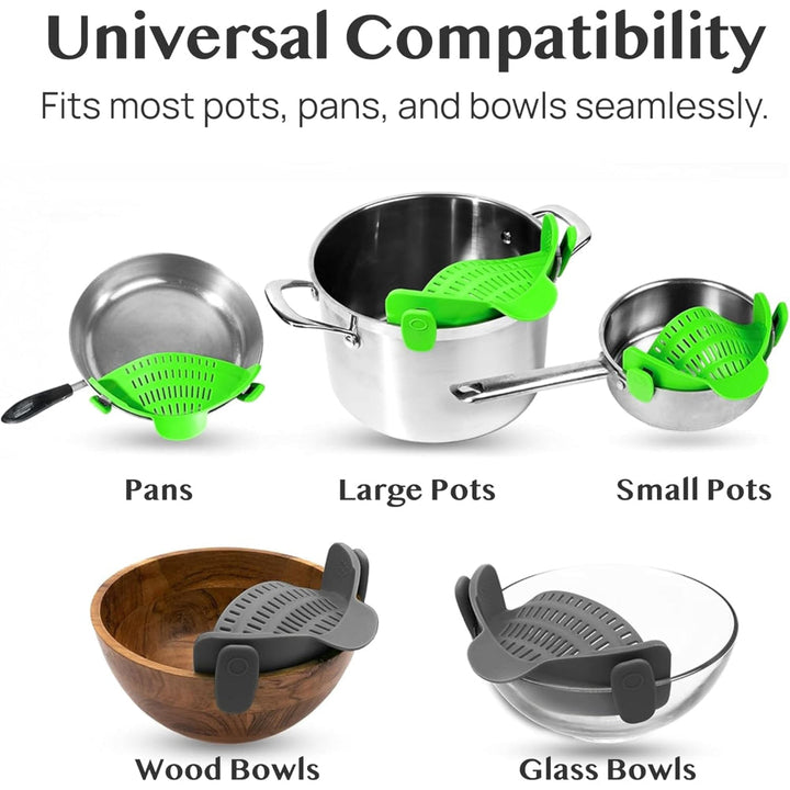 Kitchen SSneaker Clip Style Pot Pasta Colander Silicone