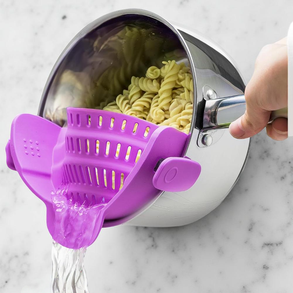 Kitchen SSneaker Clip Style Pot Pasta Colander Silicone