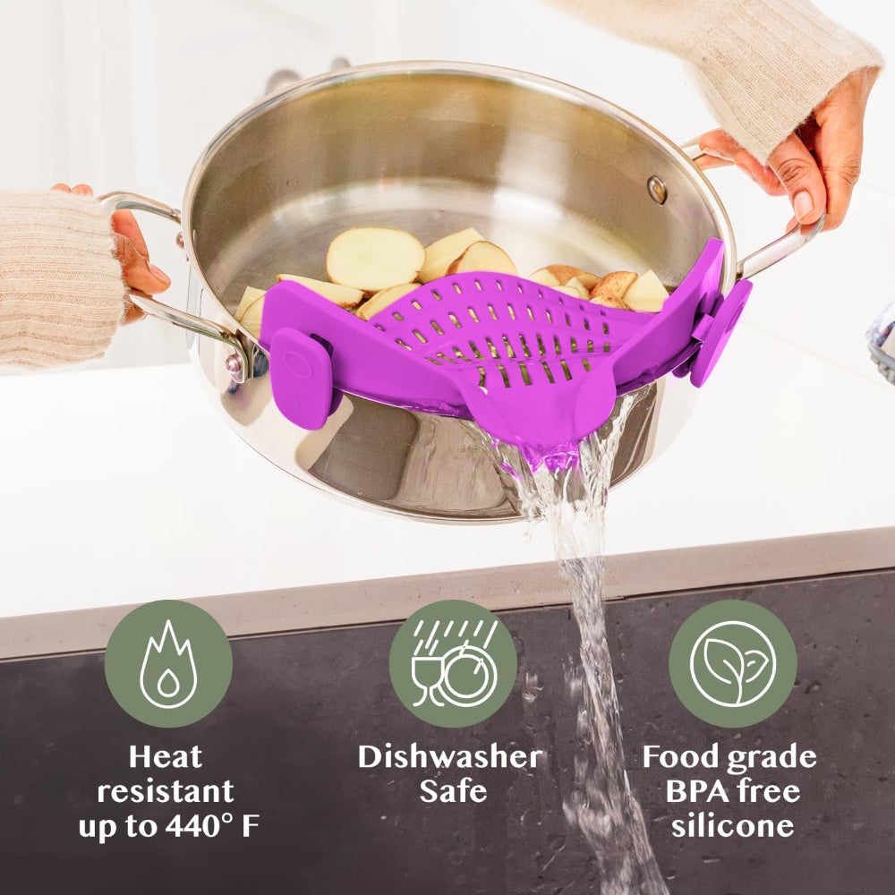 Kitchen SSneaker Clip Style Pot Pasta Colander Silicone