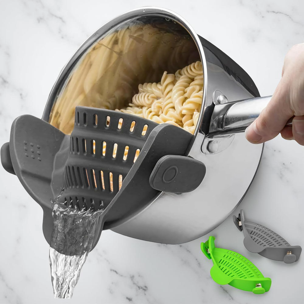 Kitchen SSneaker Clip Style Pot Pasta Colander Silicone