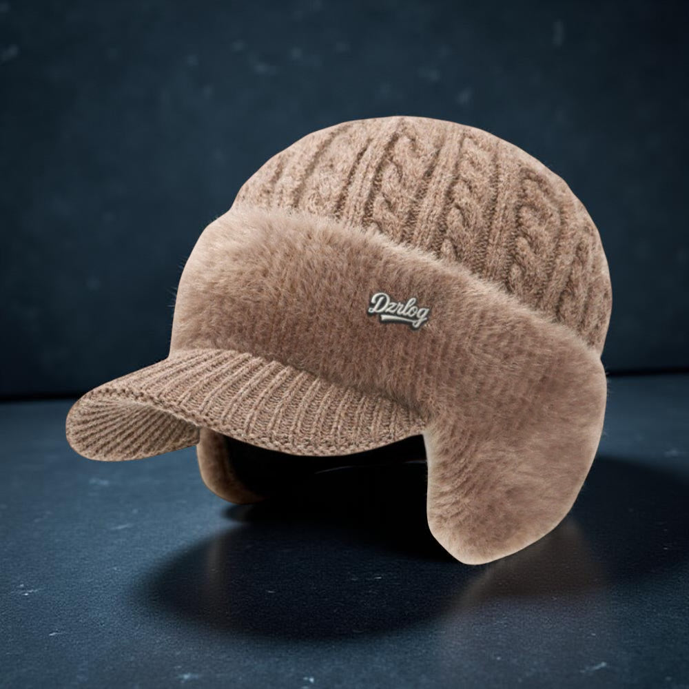 Trapper Winter Hat Ear Flap Knit Cap Visor