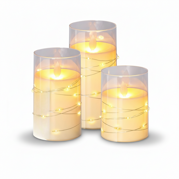 LED Candles Flameless Decorative Remote Control Warm White Set