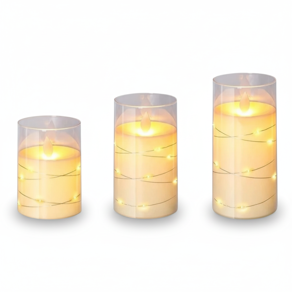 LED Candles Flameless Decorative Remote Control Warm White Set