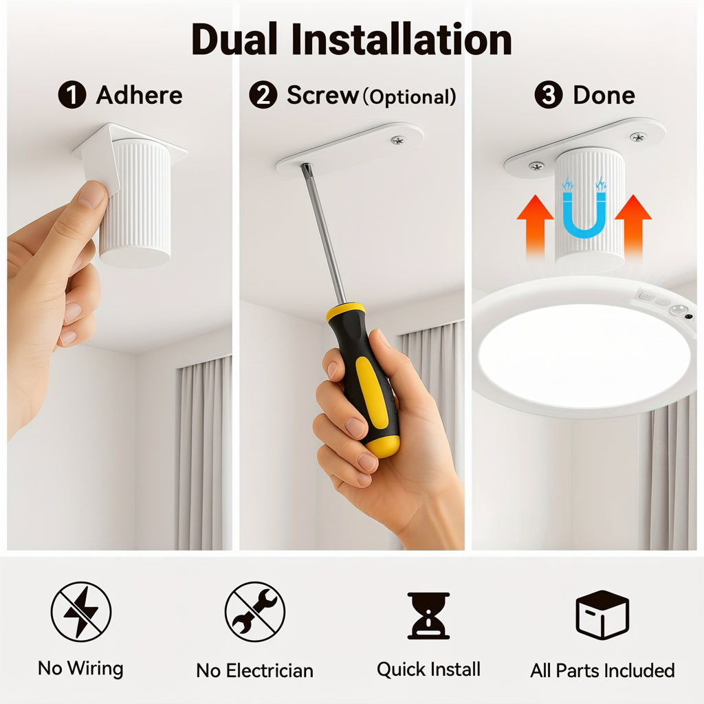 Ceiling Light Motion Sensor Rechargeable LED Flush Mount Lamp